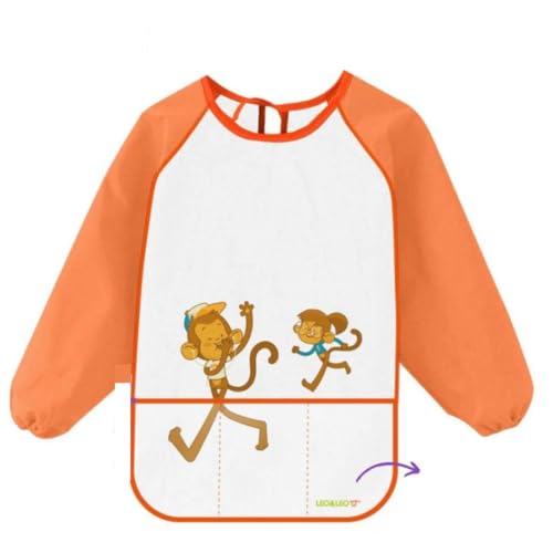 Avental Infantil Impermeável À Prova D'Água Cristal com Manga - Atividade Recreação Pintura Pedagógico