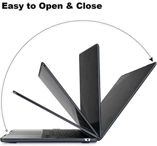 Image of Midkart Case Compatible with MacBook Air 13.6 inch M5 M4 M3 M2 Release 2026-2022 A3449 A3240 A3113 A2681 Touch ID Hard Shell Cover Keyguard Dust Plugs for MacBook Air 13 inch Case, Transparent Black