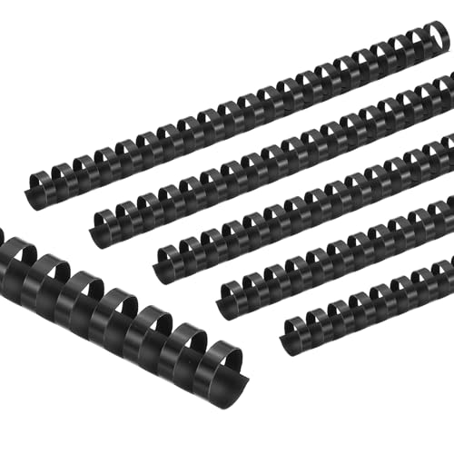 PATIKIL 20mm (3/4") Plastic Binding Combs, 50 Pcs 21 Rings Comb Binding Spines 150 Sheet Capacity Letter Size for Binding Paper Sheets Notebook Calendar Picture Album, Black