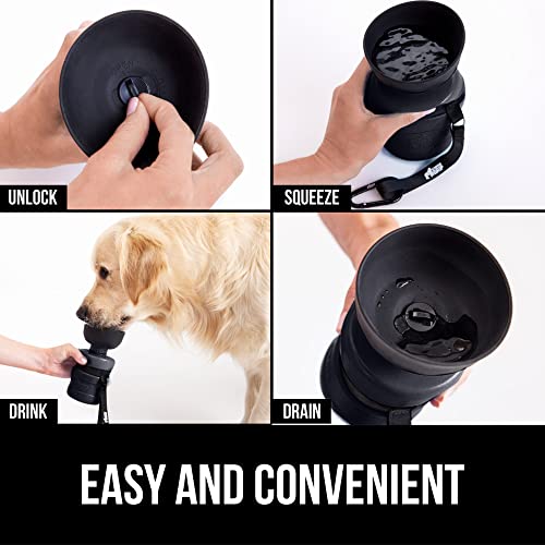 Gorilla Grip Leak Proof Portable Dog Water Bottle, 20oz, Multifunction Design with Bowl Cap, Food Grade Silicone, Dogs… - Image 3