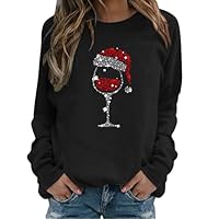 Christmas Jumper 2025 Womens Sweater Christmas Jumpers for Women Winter Fall Long Sleeve Sweatshirts Oversized Crewneck Sweaters 2025 Xmas Fashion Pullover Novelty Hoodies Black M