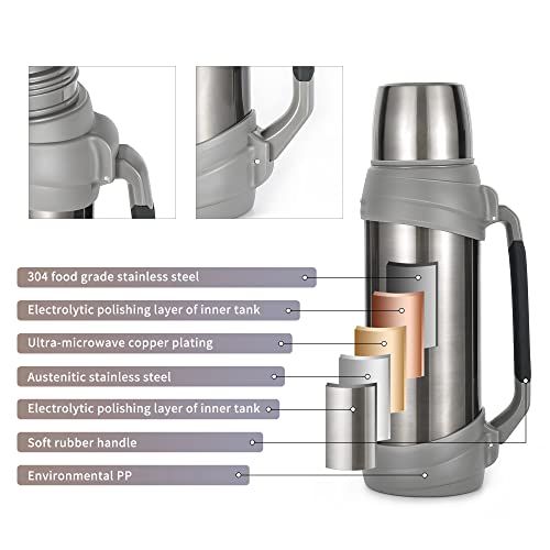 Olerd 85Oz Large Coffee Thermoses For Travel - Insulated Water Jug Classic Vacuum Bottle With Plastic Cup - 2.5L Stainless Steel Vacuum Insulated Beverage Bottle For Hiking Fishing #TOP3