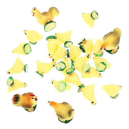 Milisten 24pièces Figurines Miniatures Poussins Petits Poussins Décoratifs Jouets Animaux pour Maison Miniature