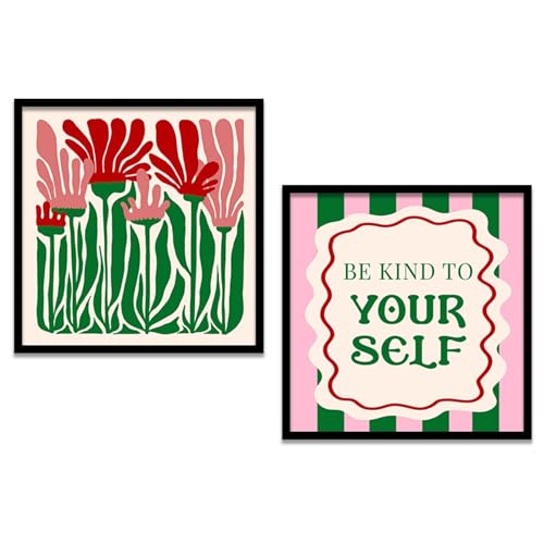 Image of HOTHOUSE wall framed posters motivational quotes decoration items posters with frame office Decor posters for Study room Wall Decor Digital Reprint Set of 2 (13X13 inch)