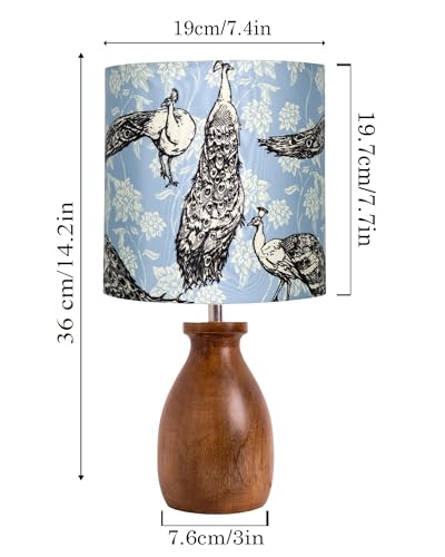 Image of Homesake Dovel Pot Modern Table Lamp, Wooden Base Modern Fabric Lampshade for Home Office Cafe Restaurant, Dovel Pot, Rabbit (PFL)