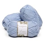 100% Pure Wool Yarn Superwash Set of 3 Skeins (150 Grams) DK Weight - Sourced Directly from Peru - Heavenly Soft and Perfect for Knitting and Crocheting (Sky Blue)