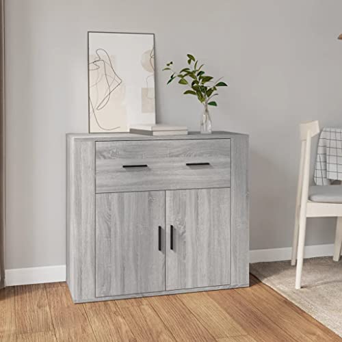 Aparador con mucho espacio de almacenamiento gris Sonoma de madera para comedor 3