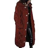 【Strickjacke】: Cardigan damen lang Ob mit Jeans, Chino oder Leggings, Pullover ist ein unverzichtbares und immer gut kombinierbares Basic für deinen Kleiderschrank.