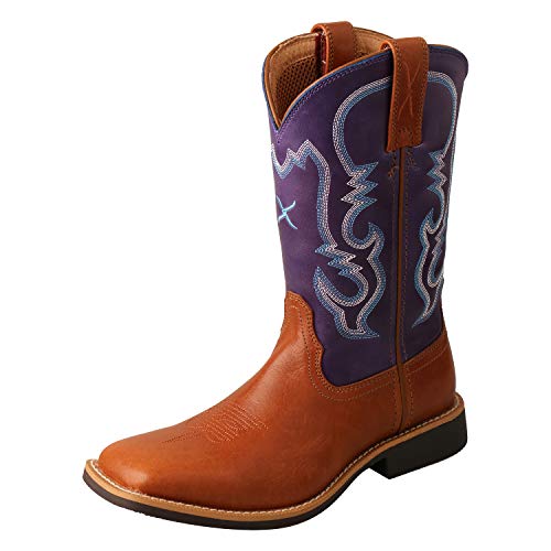 Image of Twisted X Girls' And Purple Top Hand Western Boot Narrow Square Toe Tan 6 D