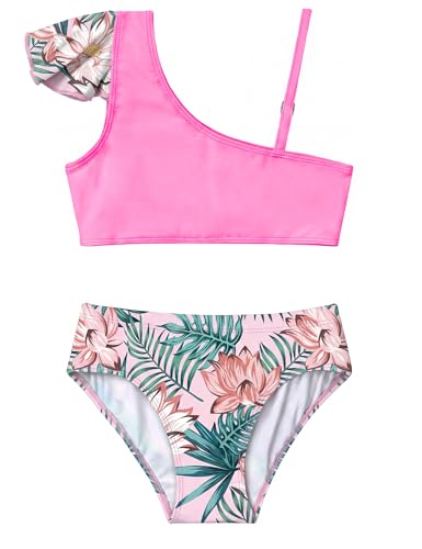 Image of Girls Swimsuit Bikini Set 2 Piece Quick Dry Ruffle Bathing Suit Teens Swimwear with Spaghetti Strap