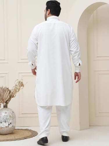 Image of SOJANYA Men Cotton Blend Solid Kurta Salwar Set