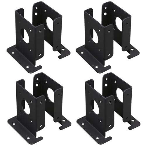 Wpbhk 8Pcs Adjustable 4x4 Fence Post Anchor Base Brackets Floor Flange Heavy Duty Solid Pergola Post Base Brackets kit for Deck Handrail Railing Mailbox