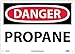 NMC D603RB OSHA Sign, "DANGER PROPANE", 14" Width x 10" Height, Rigid Plastic, Black/Red On White