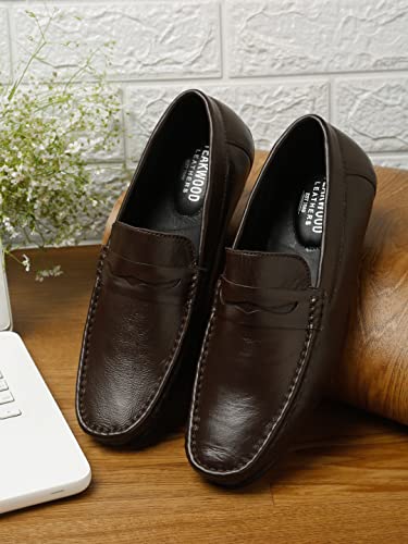 Image of Teakwood Genuine Leather Formal Loafers Office Shoes for Men
