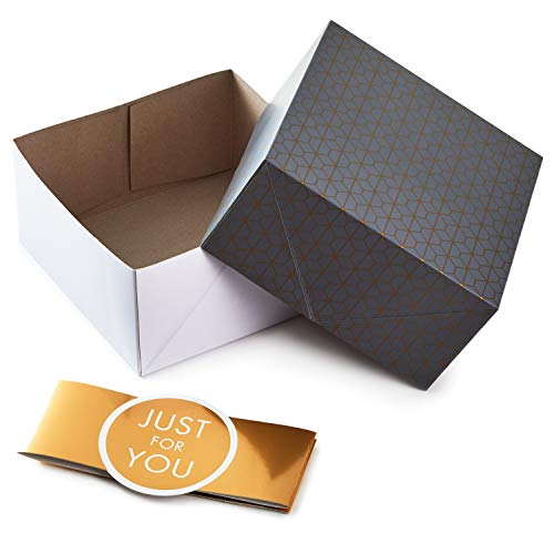 Hallmark 7" Gift Box With Lid And Paper Fill (Solid Gray) For Christmas, Weddings, Graduations, Father's Day, Anniversaries, Valentines Day, Grooms Gifts And More, Large (5Ebc1119) #TOP4
