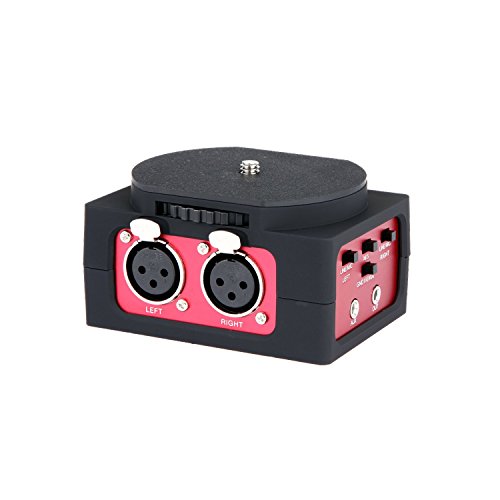 saramonic sr-ax101 2 channel xlr audio adapter with 3.5mm output (red/black)