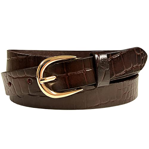 Women's Dress Skinny Fashion Belts Genuine Leather 3/4