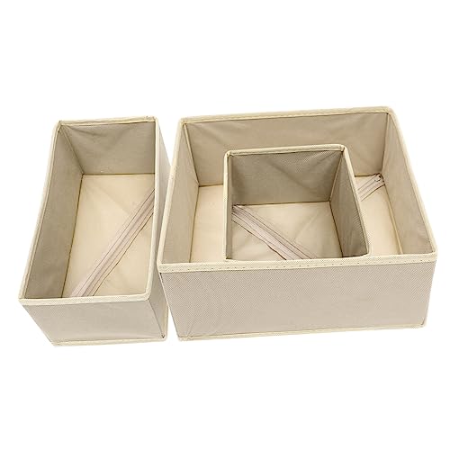 VILLFUL Caja De Almacenamiento Con 3 Cajones, Organizador De Ropa Interior, Organizador De Cajones, Cajas De Tela, Cajas De Calcetines, Cajas Plegables.