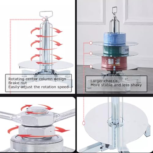 Râtelier à câbles pliable et distributeur mono-axe polyvalent pour tourets