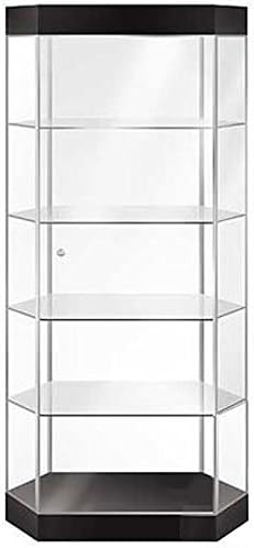 Hexagonal Tower Display in Black 75H x 36W x 20D Inches