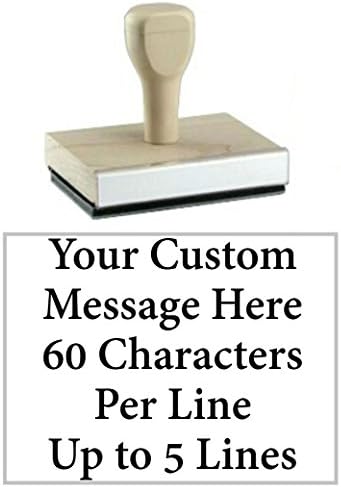 Infusion Custom Text Traditional Wood Stamp with Plastic Handle, 3" x 4"
