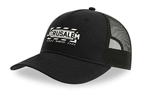 Casquette de camionneur Jérusalem pour vos randonnées sous le soleil avec filet aéré noir
