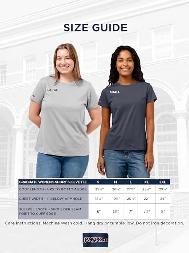 JanSport NCAA Officially Licensed Graduate Short Sleeve T Shirt for Women, Soft & Breathable Cotton-Polyester Blend Crewneck T Shirt with Graphic Detailing, Everyday University Fan Apparel - image 5