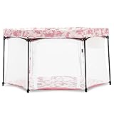 Dream On Me Onyx Playpen in Pink, Baby Playpen, Portable and Lightweight, Babies and Toddler - Comes with a Comfortable Padded Floor