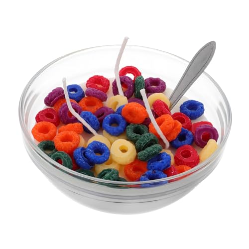 Bougie parfumée vanille forme bol de céréales décoration food pop pour buffet fête