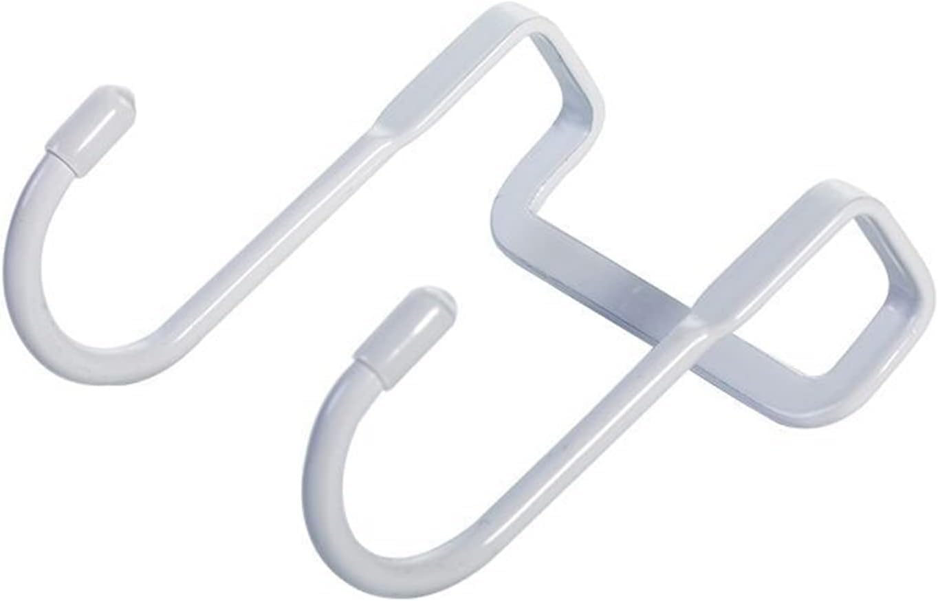 Pchnfei White Multiple Use Narrow Door Hook Over Cabinet Drawer Double Hooks for Kitchen, Bathroom, Closet, Over-The-Door Hooks