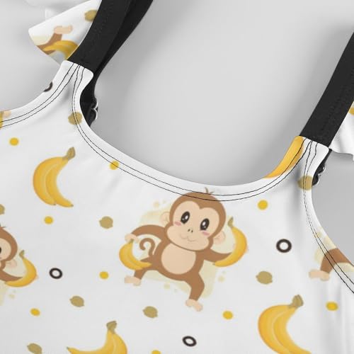 Image of Girls One Piece Swimsuit Lovely Cute Animals Ruffles Swimwear Bathing Suits 3-12 Years