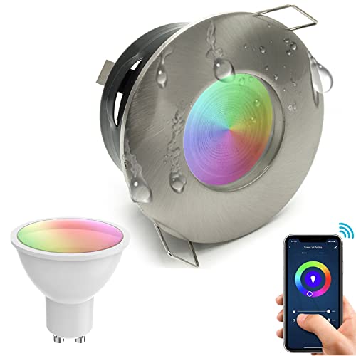 Zeitnet Inc. Faretto incasso IP65 SMART WiFi 5W GU10 LED RGBW RGB RGBCCT dimmerabile cromoterapia bagno box doccia