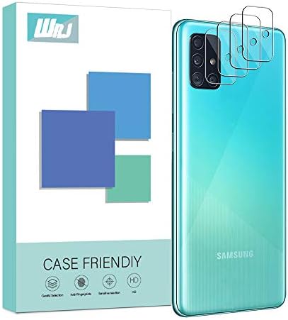 [4-Pack] WRJ for Samsung Galaxy A51 Camera Lens Screen Protector,Anti-Scratch, Anti-Fingerprint, No-Bubble 9H Hardness Tempered Glass