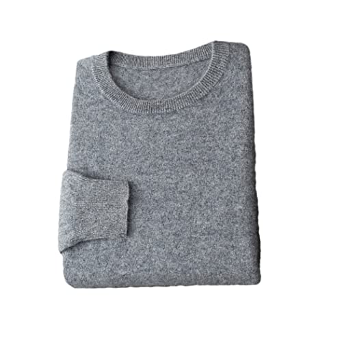 Pull cachemire homme automne doux contre le froid coupe ajustee gris