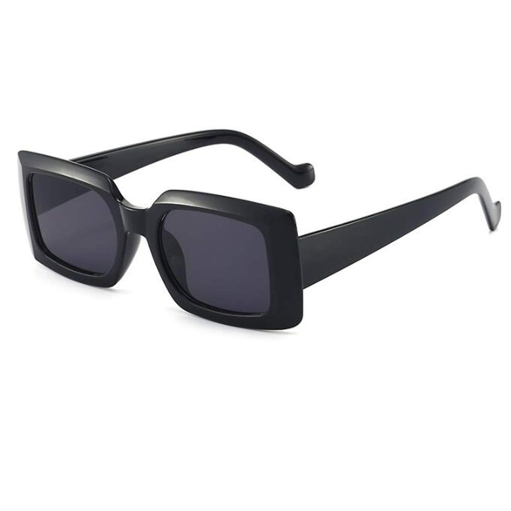 Rectangle Sunglasses for Women Fashion Sunglasses Retro UV 400 Protection Square Frame Eyewear Black Frame Black Gray Flakes