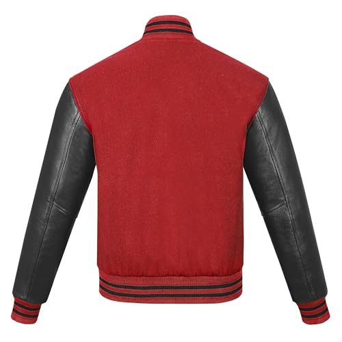 Image of Varsity Jacket Baseball Letterman Jacket- Wool and Leather Premium Quality Unisex Basketball Jacket