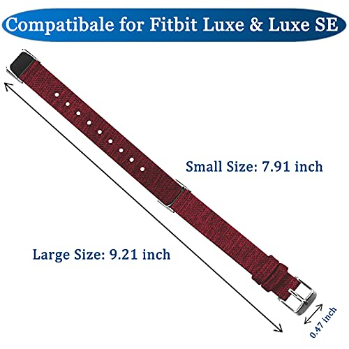 Ninki Compatible Red Fitbit Luxe Se/Fitbit Luxe Bands For Women Small,Soft Light Breathable Woven Fabric Strap Fitbit Luxe Replacement Watch Bands For Fitbit Luxe Band Smartwatch Accessories Men Girl #TOP5