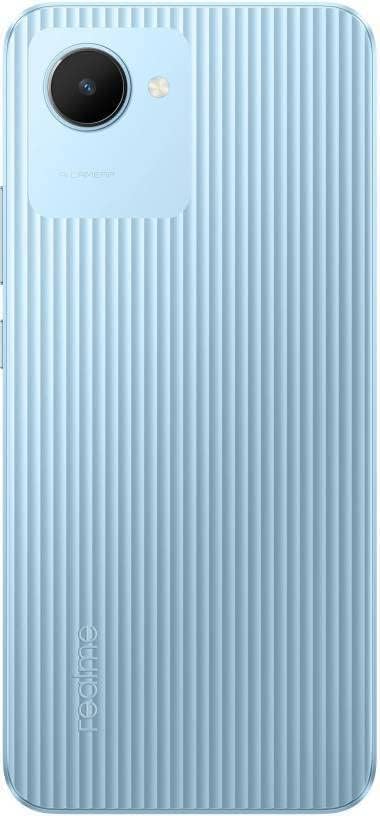 realme C30 smartphone, showing the back with camera module and textured design.