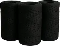 SYMEON Kit 3 Fio De Malha Ecológico 85% Algodão Espessura Média Crochê Tricô Artesanato 1,5kg 240m (Tons de Preto)