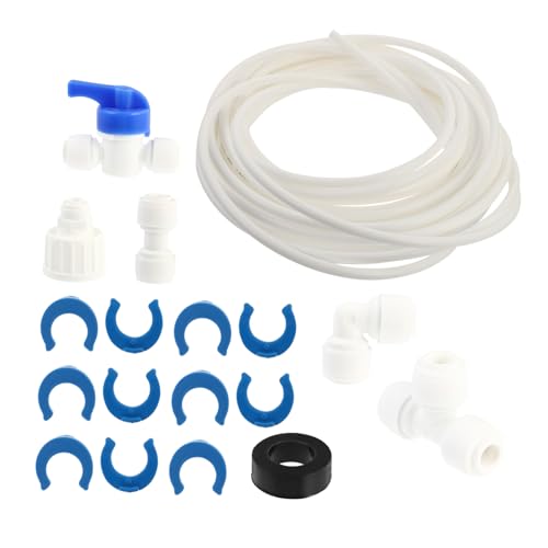 TOYZFRIENDY Kit de Instalación de Tubería para Suministro de Agua de con Accesorios de Conexión Rápida para Purificador y Frigorífico Incluye Válvula y Conectores Compatible con