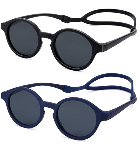 Image of NULOOQ Polarized Baby Sunglasses with Silicone Strap - Bendable TPEE Flexible Infant Sunglasses 0-24 Months