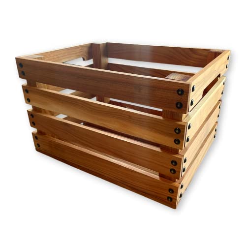 Waldsehnen - Weinkiste bzw. Holzkiste Vintage aus Kirschbaumholz | Premium Qualität: Geschliffen + mit Leinöl versiegelt | Vintage Deko: Weinkisten Holz, Obstkiste Holz, Holzkiste, Weinkisten Holz Cover