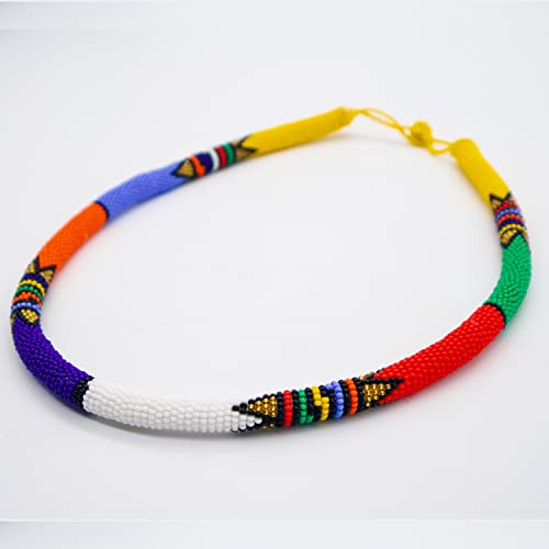 African Zulu Traditional Tube Necklace | by Woza Moya (Come Spirit of Change) | Handmade by The Hillcrest AIDS Centre Trust Crafters in South Africa4