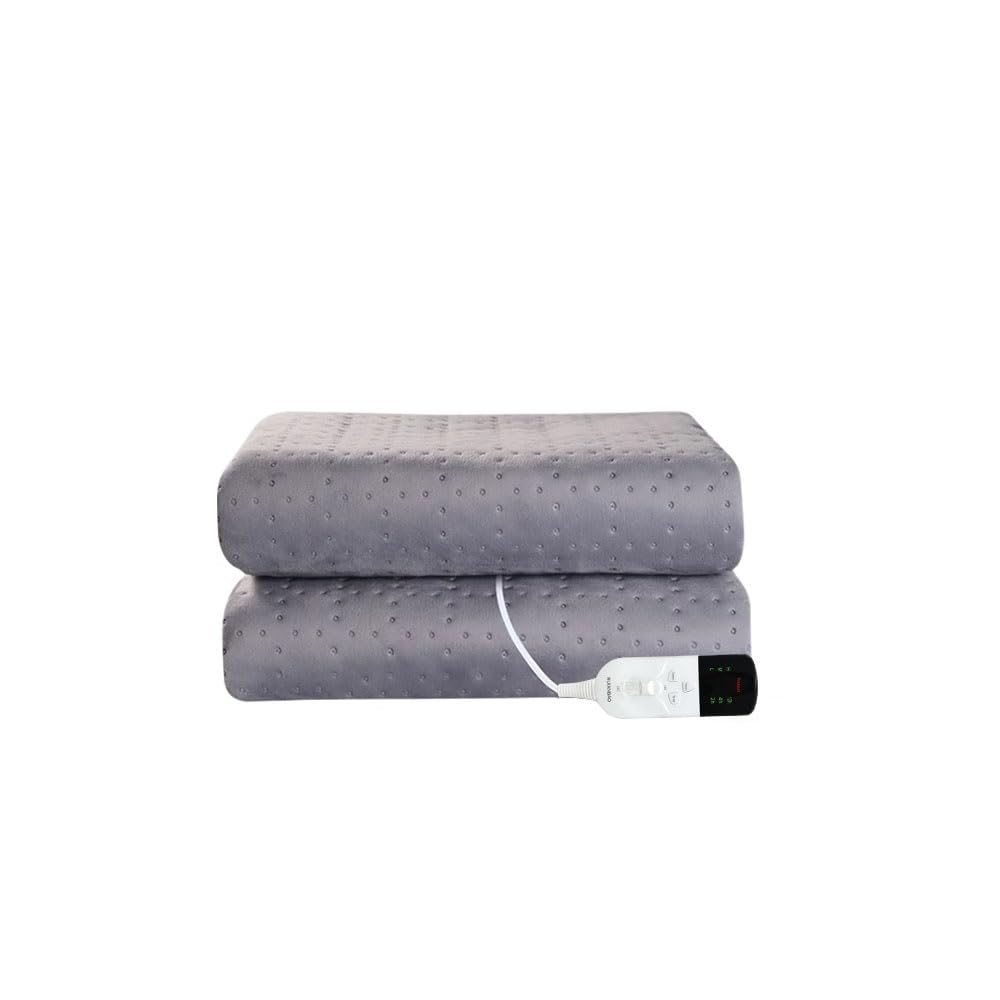 Coperta termica,spegnimento automatico, 150 x 80 cm, display LED, protezione da surriscaldamento, coperta in pile, con timer di 12 ore e 3 livelli di calore, in lavatrice,Beige