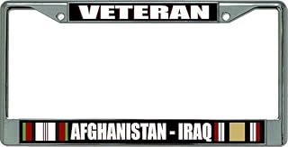 Afghanistan Iraq Veteran Chrome License Plate Frame