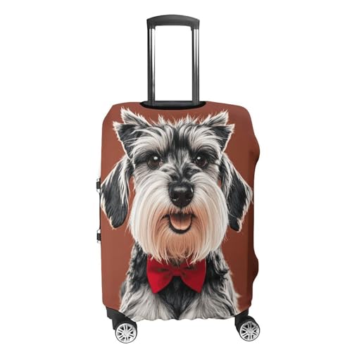 Travel Luggage Cover Elastic Suitcase Protector Anti-Scratch Washable Oil Cute Schnauzer Dogs Luggage Sleeve Tsa Approved Carry on Covers Baggage Cover Fits 18-32 Inch Luggages4
