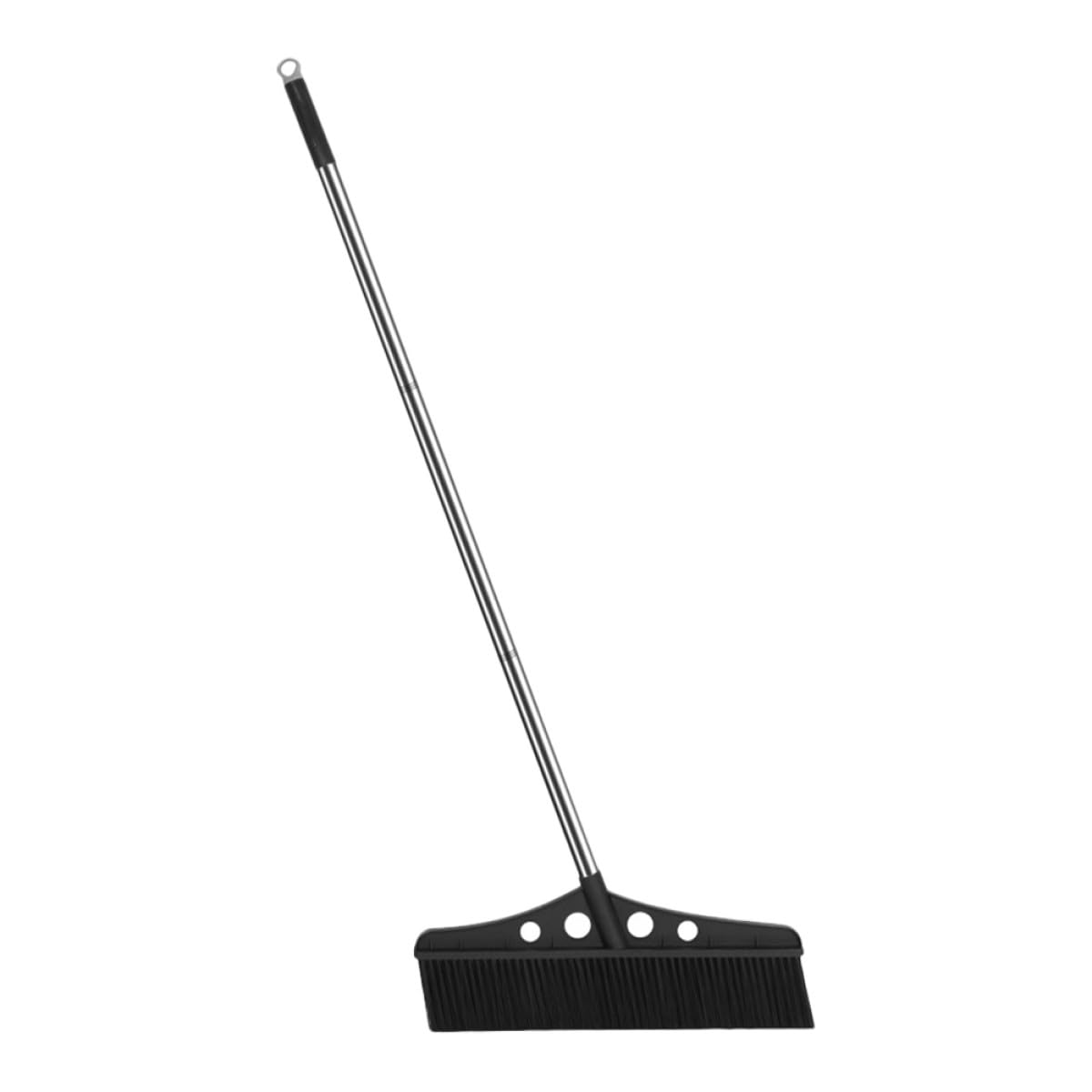 Scopa Staccabile da Esterno Nera in Acciaio Inox con Spazzola Larga per Pulizia Cortili e Magazzini, Scopa Industriale Ergonomica per Giardino, Balconi, Patii e Superfici Ruvidi
