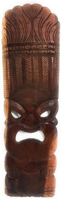Premium Ku Tiki Mask 36 in - Brown Monkeypod Hand Carved | #rti201790s
