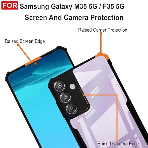 Image of Zapcase Back Case Cover for Samsung Galaxy M35 5G | Compatible for Samsung M35 5G Back Cover | Clear Case with Camera Protection | (TPU + PC | Matte Black)