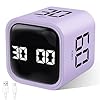 GuDoQi Multi-Function Cube Timer, 5/10/30/60 Min & Custom Count Down, Included Pause & Resume Feature, Silent, Vibrate & Adjustable Sound Alarm for Productivity in Tasks, Study & Kitchen, Purple